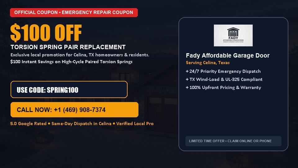 Fady Affordable Garage Door $100 OFF Dual Torsion Spring Replacement