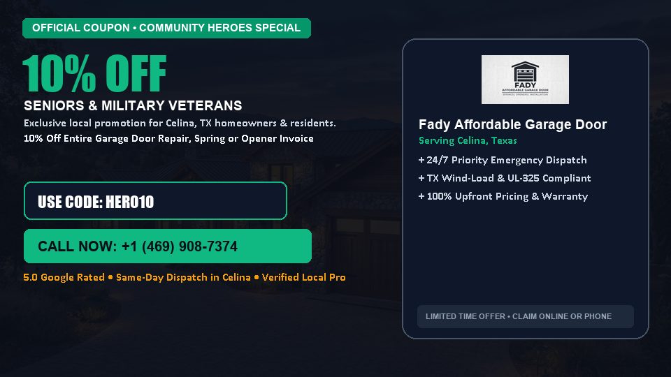 Fady Affordable Garage Door 10% OFF Seniors & Military Veterans
